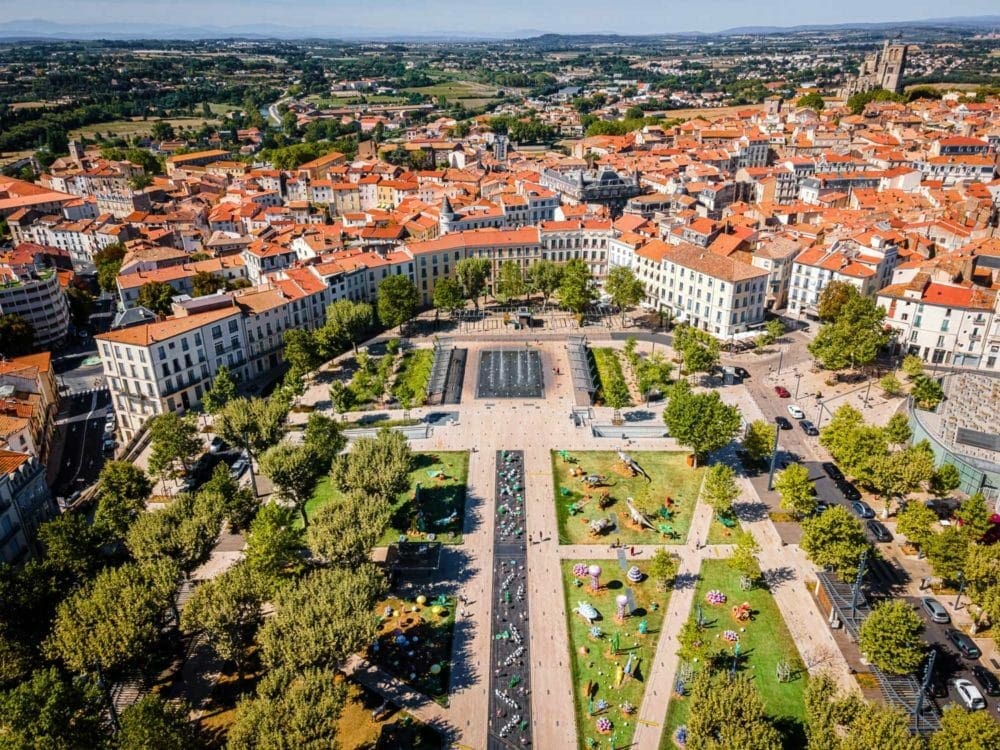 vue aérienne de béziers